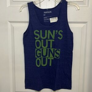 Unisex Raygun Heather Indigo Graphic Tank Top